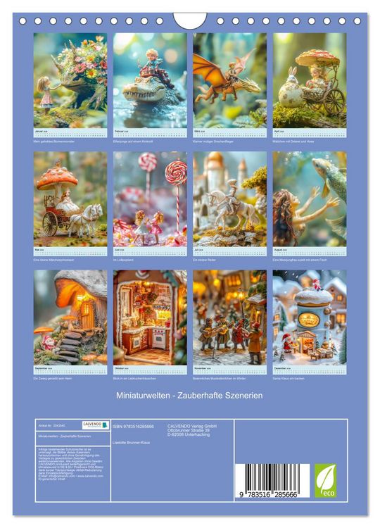 Produktbild: Miniaturwelten - Zauberhafte Szenerien (Wandkalender 2026 DIN A4 hoch), CALVENDO Monatskalender