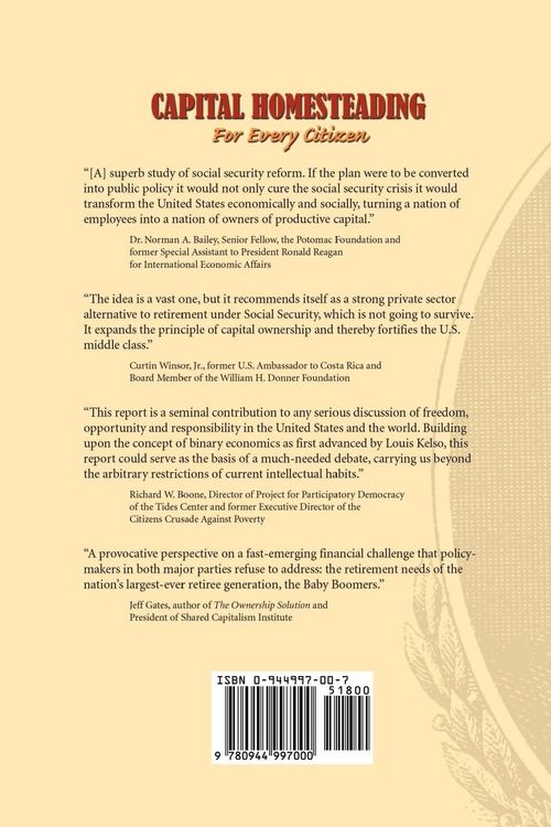 Produktbild: Capital Homesteading for Every Citizen