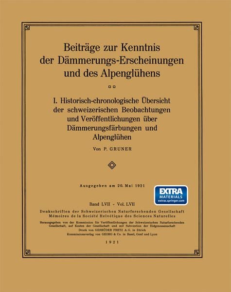 Produktbild: Beitr&auml;ge zur Kenntnis der D&auml;mmerungs-Erscheinungen und des Alpengl&uuml;hens