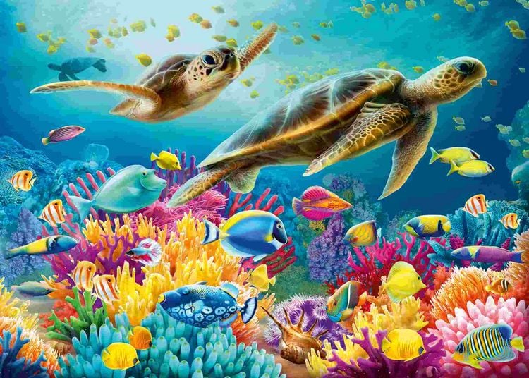 Produktbild: Erwachsenenpuzzle 1000 Teile - Blaue Unterwasserwelt