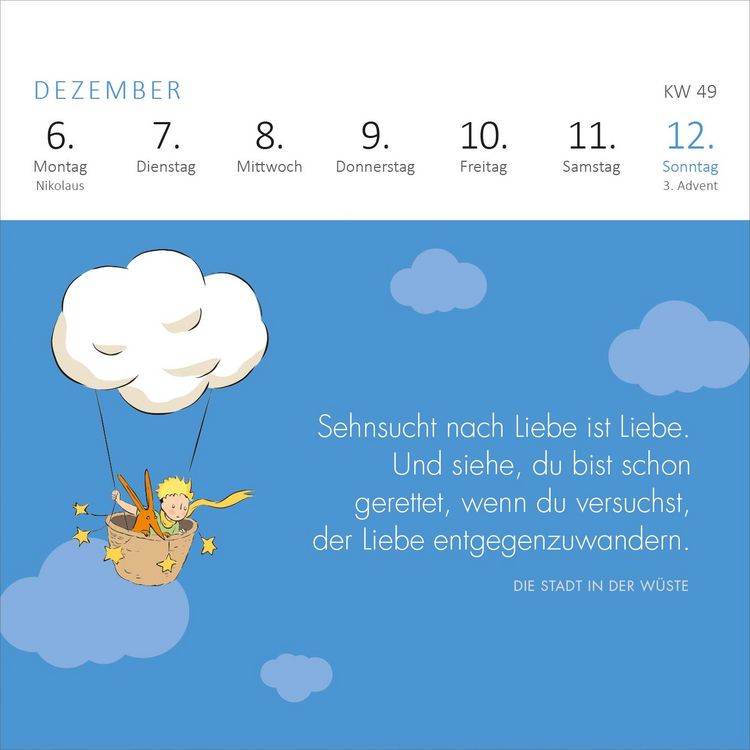 Produktbild: Mini-Wochenkalender Der Kleine Prinz 2027