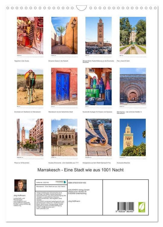 Produktbild: Marrakesch - Eine Stadt wie aus 1001 Nacht (Wandkalender 2026 DIN A3 hoch), CALVENDO Monatskalender