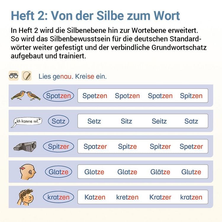 Produktbild: Lesen mit Rico Schnabel, Heft 2: Von der Silbe zum Wort - silbierte Ausgabe