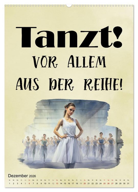 Produktbild: Tanzspr&uuml;che (hochwertiger Premium Wandkalender 2026 DIN A2 hoch), Kunstdruck in Hochglanz