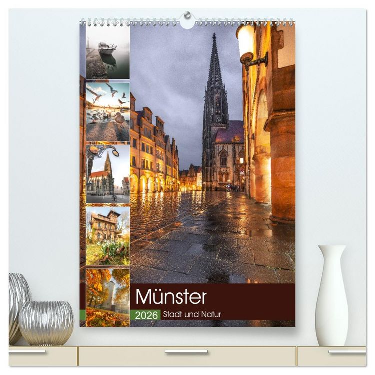 Produktbild: M&uuml;nster - Stadt und Natur (hochwertiger Premium Wandkalender 2026 DIN A2 hoch), Kunstdruck in Hochglanz