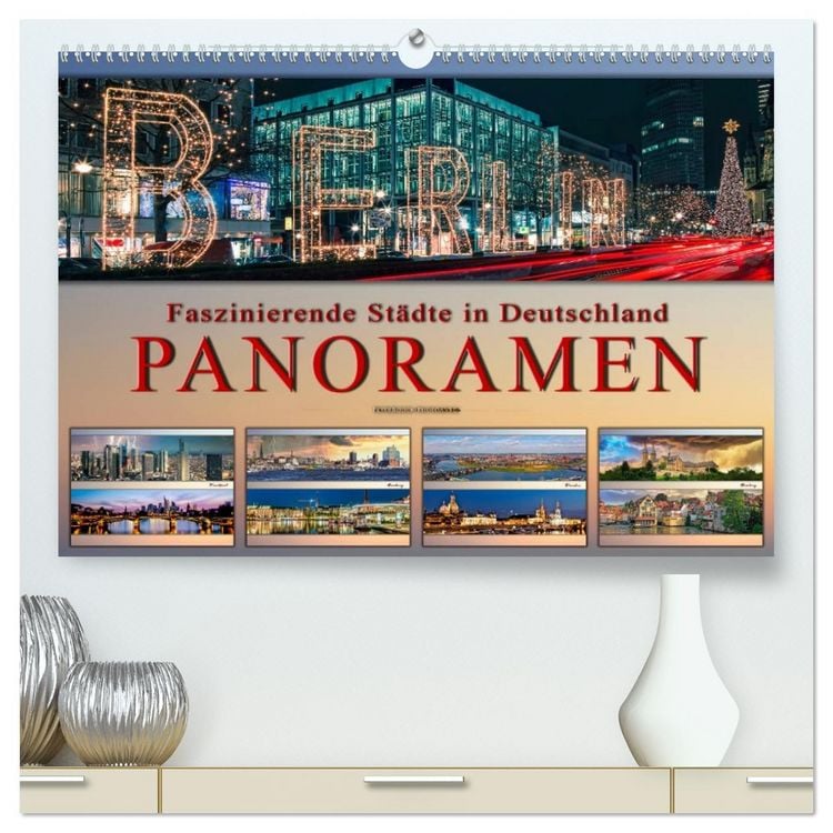 Produktbild: Faszinierende St&auml;dte in Deutschland - Panoramen (hochwertiger Premium Wandkalender 2026 DIN A2 quer), Kunstdruck in Hochglanz