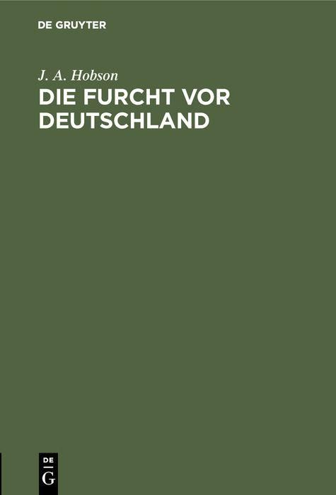 Produktbild: Die Furcht vor Deutschland