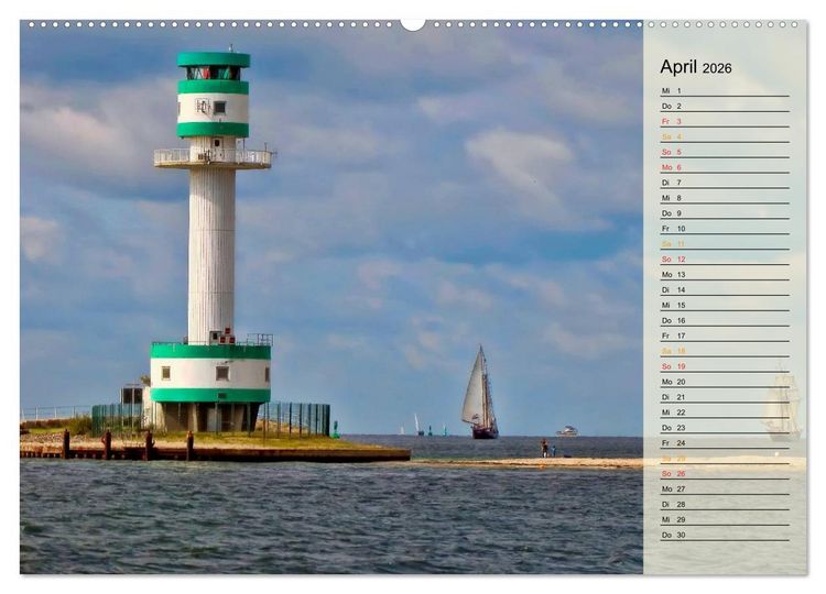 Produktbild: Leuchtt&uuml;rme - maritime Wegweiser in Deutschland (Wandkalender 2026 DIN A2 quer), CALVENDO Monatskalender