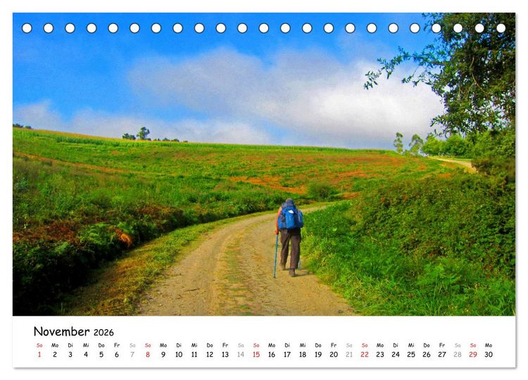 Produktbild: Jakobsweg - Camino Ingles (Tischkalender 2026 DIN A5 quer), CALVENDO Monatskalender