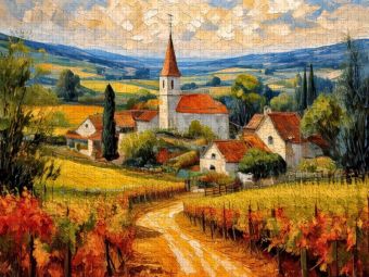 Produktbild: CALVENDO Puzzle Dorf in den Weinbergen | 1000 Teile Lege-Gr&ouml;&szlig;e 64x48cm Foto-Puzzle f&uuml;r gl&uuml;ckliche Stunden