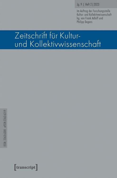 Produktbild: Zeitschrift f&uuml;r Kultur- und Kollektivwissenschaft