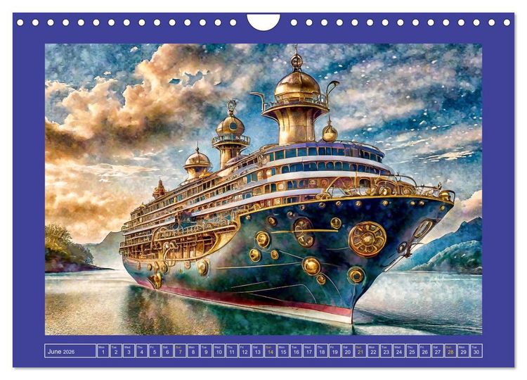 Produktbild: Steampunk power on ground, water, air and space (Wall Calendar 2026 DIN A4 landscape), CALVENDO 12 Month Wall Calendar