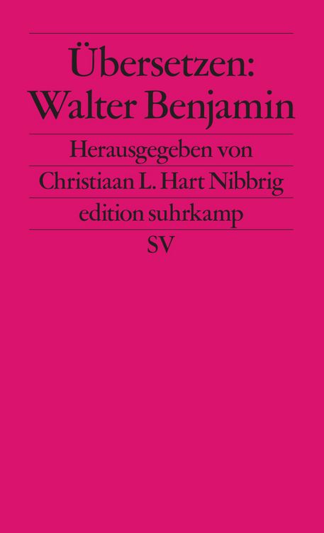 Produktbild: Übersetzen: Walter Benjamin