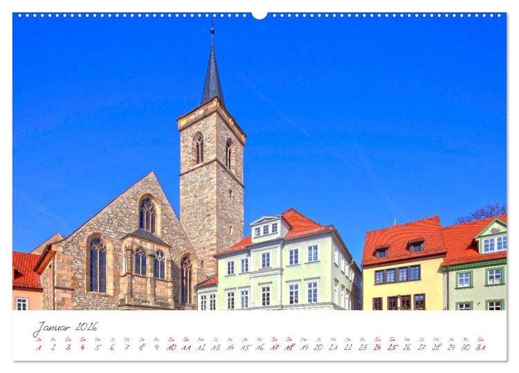 Produktbild: Erfurt - Die Landeshauptstadt mit Geschichte (Wandkalender 2026 DIN A2 quer), CALVENDO Monatskalender