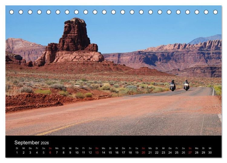 Produktbild: Born to be Wild - Mit der Harley durch den S&uuml;dwesten der USA (Tischkalender 2026 DIN A5 quer), CALVENDO Monatskalender