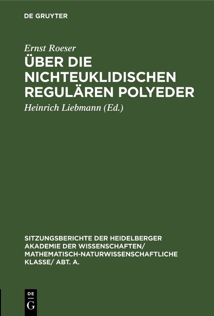 Produktbild: &Uuml;ber die nichteuklidischen regul&auml;ren Polyeder