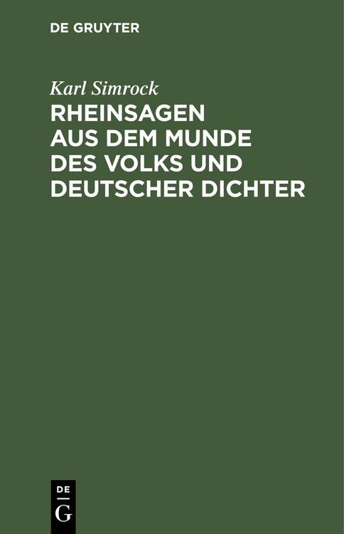 Produktbild: Rheinsagen aus dem Munde des Volks und deutscher Dichter