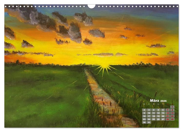 Produktbild: Landschaften in Acryl & Aquarell (Wandkalender 2026 DIN A3 quer), CALVENDO Monatskalender