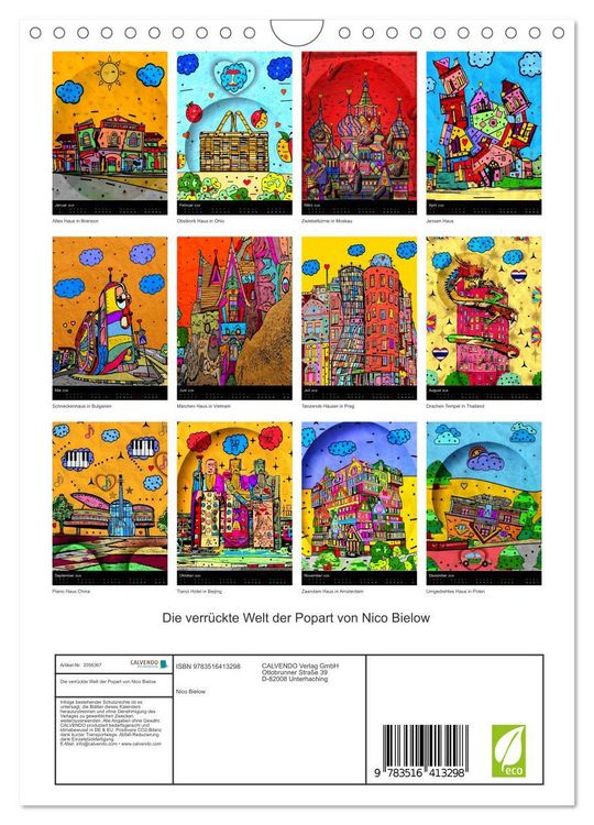 Produktbild: Die verr&uuml;ckte Welt der Popart von Nico Bielow (Wandkalender 2026 DIN A4 hoch), CALVENDO Monatskalender