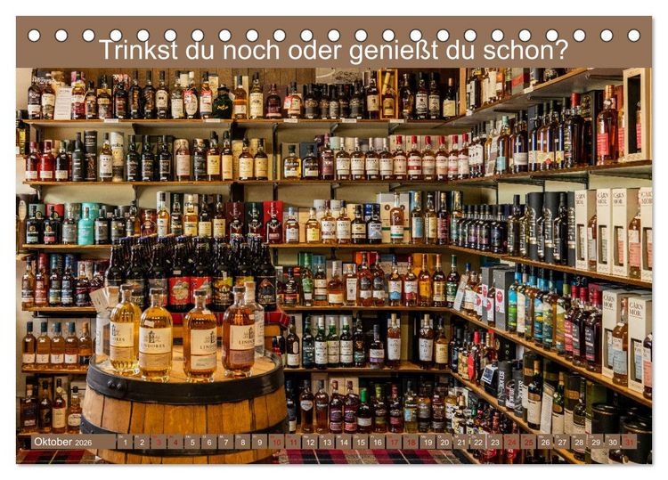 Produktbild: Witzige Whisky-Werbeslogans (Tischkalender 2026 DIN A5 quer), CALVENDO Monatskalender