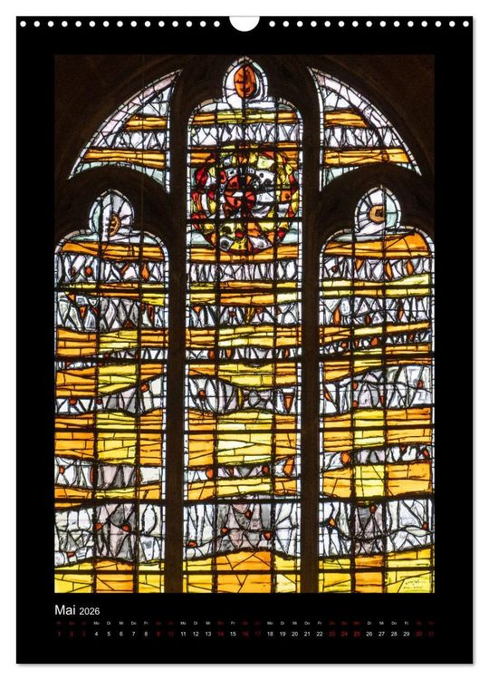 Produktbild: Kirchenfenster - Sakrale Glaskunst (Wandkalender 2026 DIN A3 hoch), CALVENDO Monatskalender
