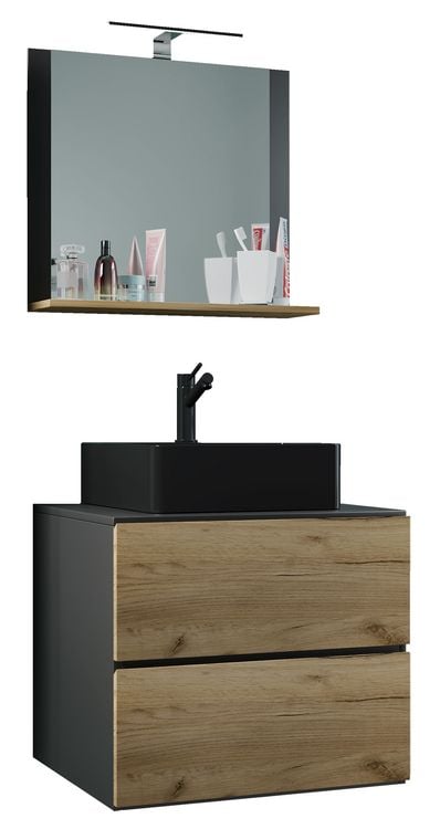 Produktbild: 3-tlg Waschtisch Badm&ouml;bel Lendas 60 cm M Schublade