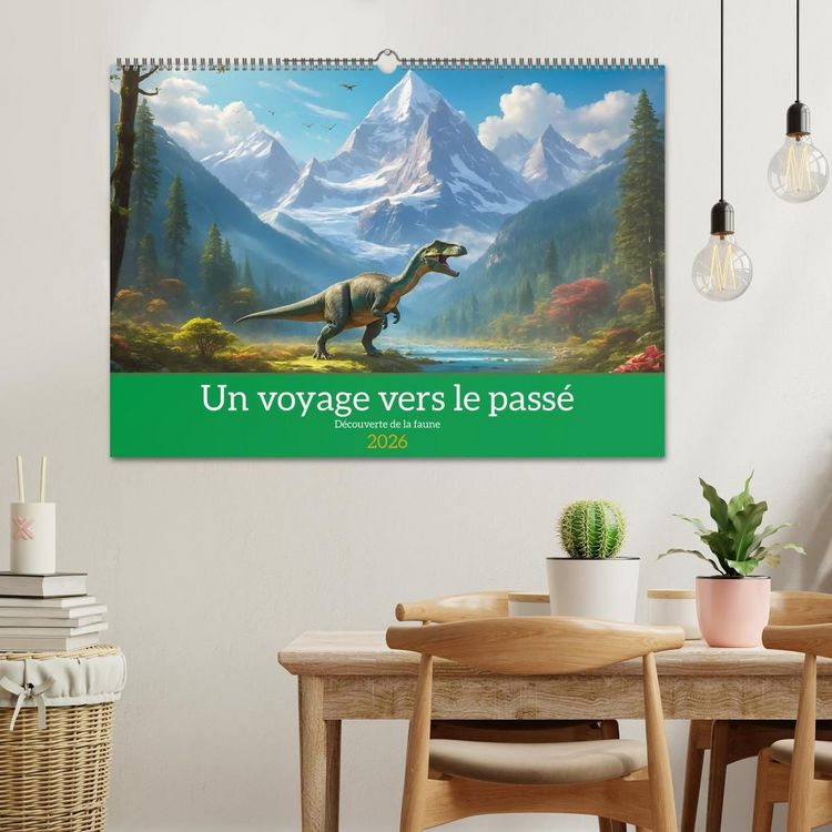 Produktbild: Un voyage vers le pass&eacute; - D&eacute;couverte de la faune (Calendrier mural 2026 DIN A2 vertical), CALVENDO calendrier mensuel