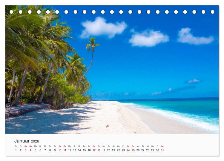 Produktbild: Malediven - Die sch&ouml;nsten Str&auml;nde der Welt. (Tischkalender 2026 DIN A5 quer), CALVENDO Monatskalender