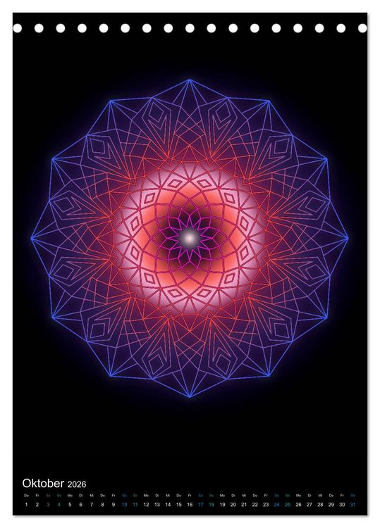 Produktbild: Mandala-Kalender 2026 (Tischkalender 2026 DIN A5 hoch), CALVENDO Monatskalender