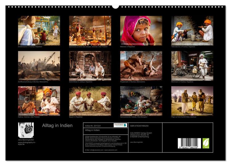 Produktbild: Alltag in Indien (hochwertiger Premium Wandkalender 2026 DIN A2 quer), Kunstdruck in Hochglanz