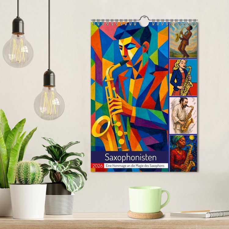 Produktbild: Saxophonisten. Eine Hommage an die Magie des Saxophons (Wandkalender 2026 DIN A4 hoch), CALVENDO Monatskalender