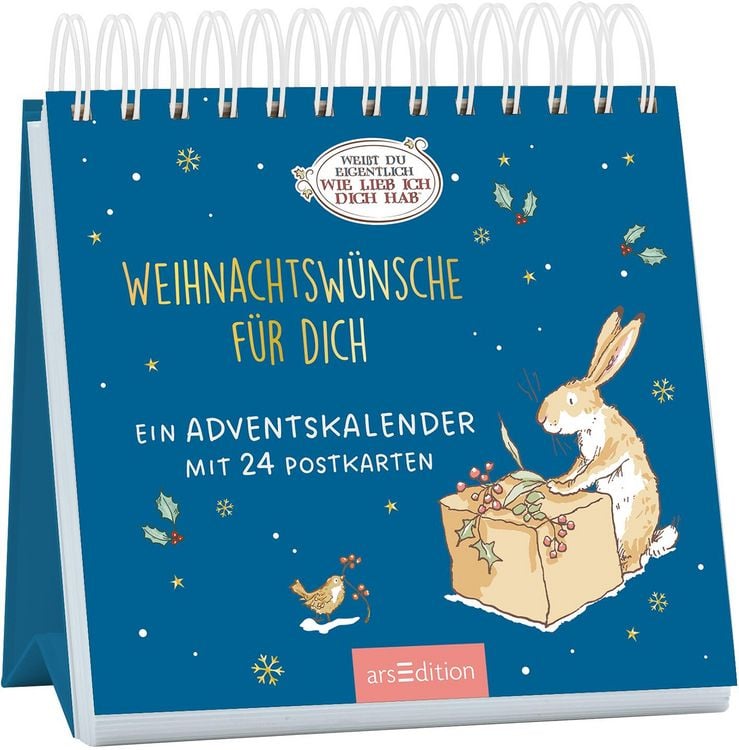 Produktbild: Postkarten-Adventskalender. Wei&szlig;t du eigentlich, wie lieb ich dich hab? Weihnachtsw&uuml;nsche f&uuml;r dich