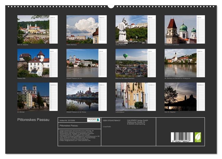 Produktbild: Pittoreskes Passau (hochwertiger Premium Wandkalender 2026 DIN A2 quer), Kunstdruck in Hochglanz