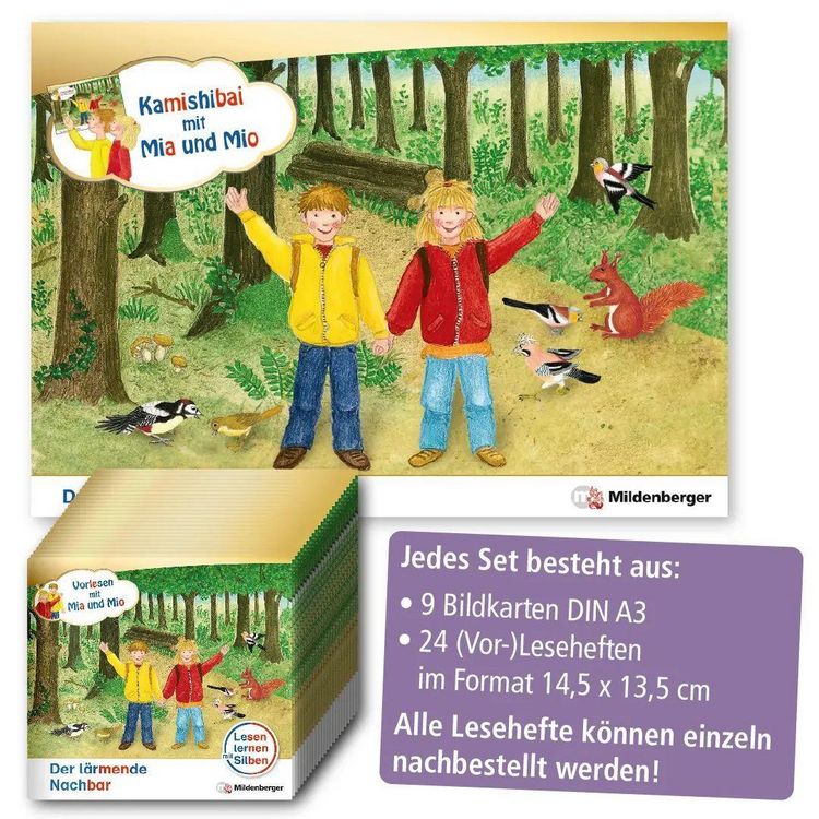 Produktbild: Kamishibai mit Mia und Mio: Der l&auml;rmende Nachbar - Set
