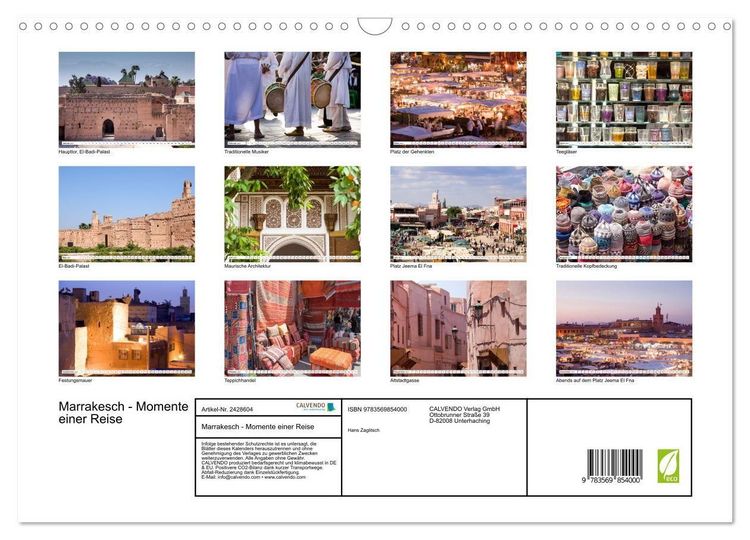 Produktbild: Marrakesch - Momente einer Reise (Wandkalender 2027 DIN A3 quer), CALVENDO Monatskalender