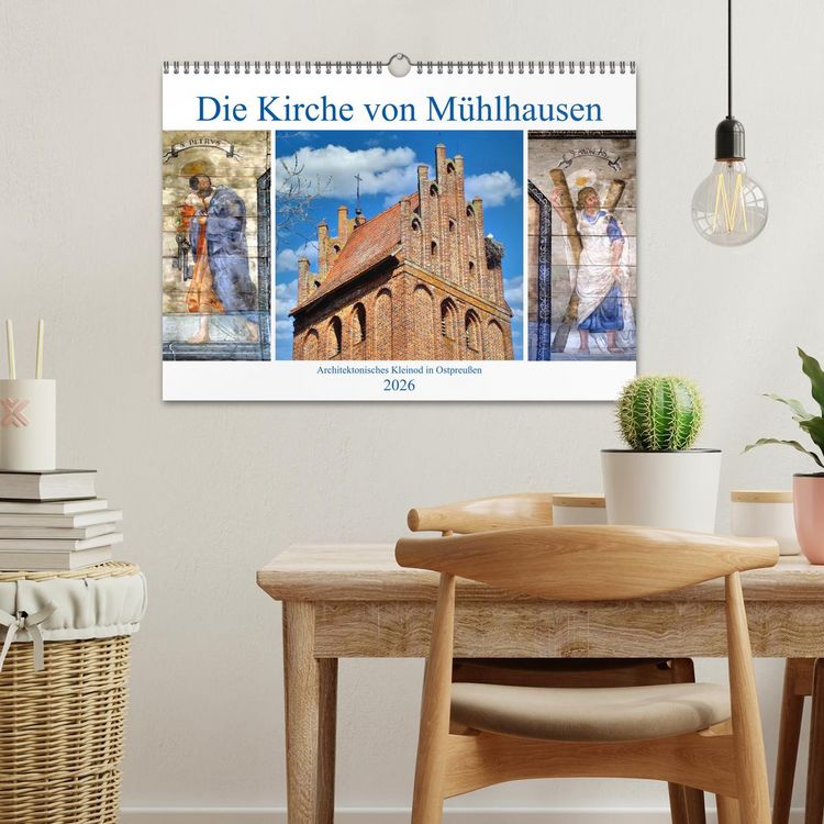 Produktbild: Die Kirche von M&uuml;hlhausen - Ein architektonisches Kleinod in Ostpreu&szlig;en (Wandkalender 2026 DIN A3 quer), CALVENDO Monatskalender