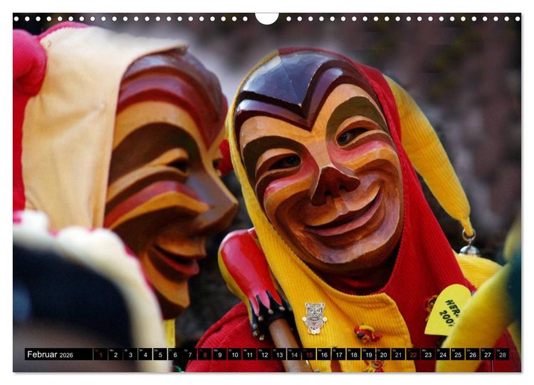 Produktbild: Alemannische Masken (Wandkalender 2026 DIN A3 quer), CALVENDO Monatskalender