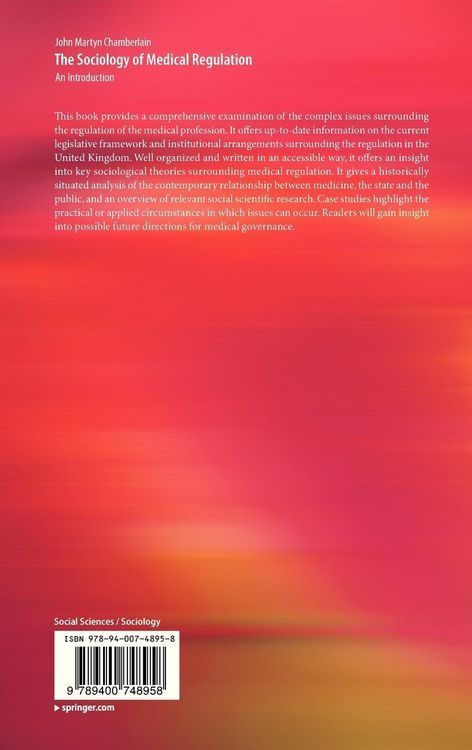 Produktbild: The Sociology of Medical Regulation
