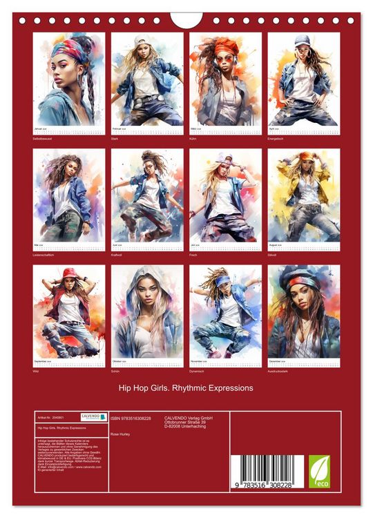 Produktbild: Hip Hop Girls. Rhythmic Expressions (Wandkalender 2026 DIN A4 hoch), CALVENDO Monatskalender