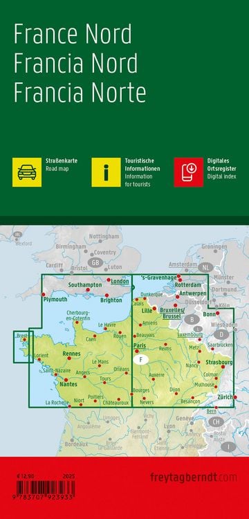 Produktbild: freytag & berndt Stra&szlig;enkarte Frankreich Nord 1:500.000