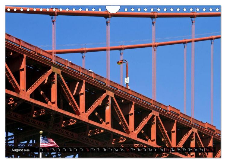 Produktbild: GOLDEN GATE BRIDGE Fascinating San Francisco (Wall Calendar 2026 DIN A4 landscape), CALVENDO 12 Month Wall Calendar