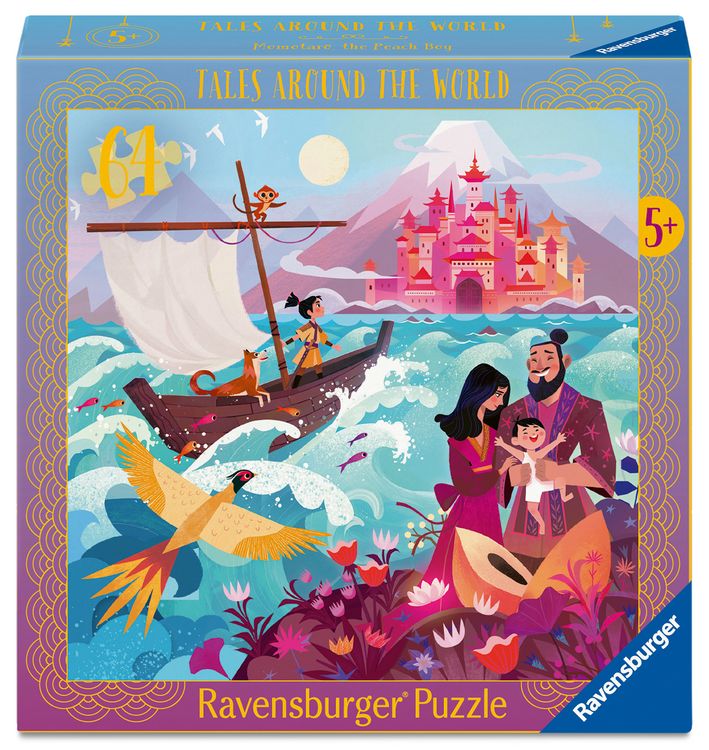 Produktbild: Kinderpuzzle 64 Teile - Momotarō, der Pfirsichjunge