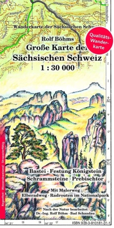 Produktbild: Gro&szlig;e Karte der S&auml;chsischen Schweiz 1:30000
