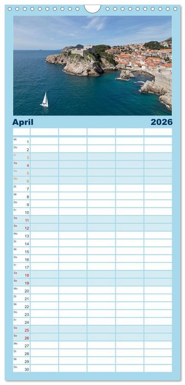 Produktbild: Familienplaner 2026 - Weltkulturerbe Dubrovnik mit 5 Spalten (Wandkalender, 21 x 45 cm) CALVENDO