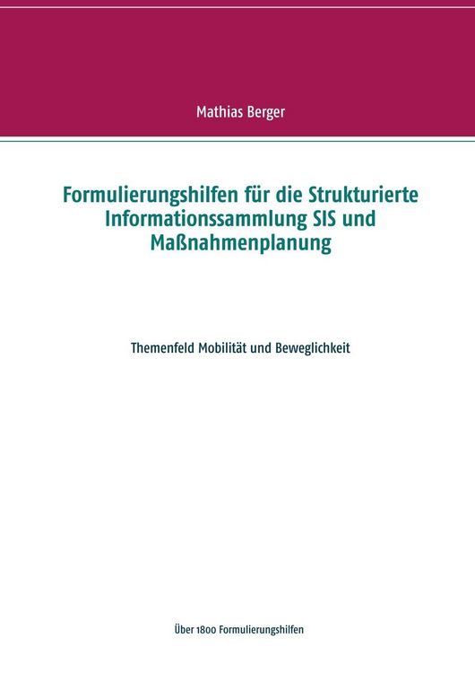 Produktbild: Formulierungshilfen f&uuml;r die Strukturierte Informationssammlung SIS und Ma&szlig;nahmenplanung