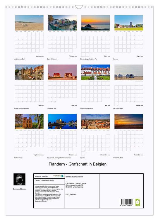 Produktbild: Flandern - Grafschaft in Belgien (Wandkalender 2026 DIN A2 hoch), CALVENDO Monatskalender