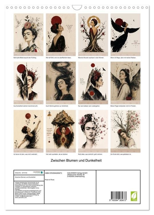 Produktbild: Zwischen Blumen und Dunkelheit (Wandkalender 2027 DIN A3 hoch), CALVENDO Monatskalender