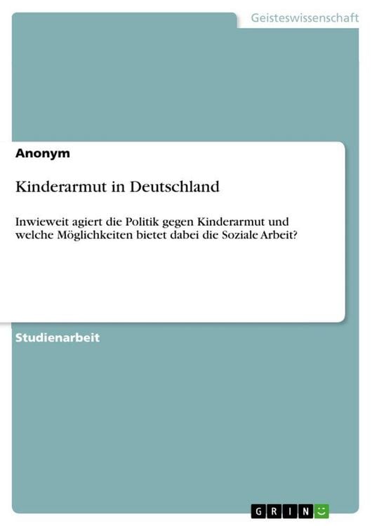 Produktbild: Kinderarmut in Deutschland