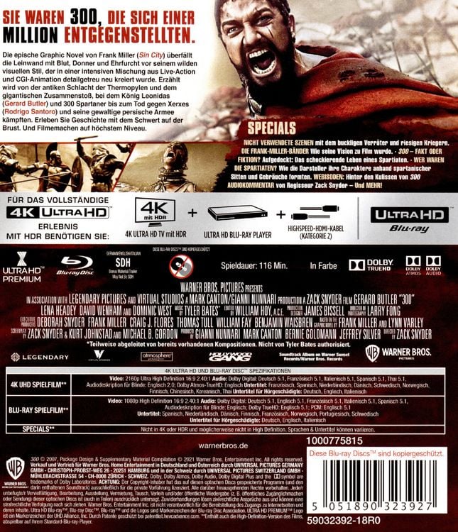 Produktbild: 300 (+ Blu-ray 2D)