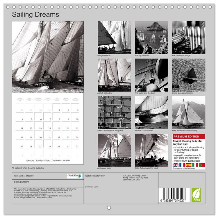 Produktbild: Sailing Dreams (Wall Calendar 2027 12 &times; 12 Inch) CALVENDO 12 Month Wall Calendar